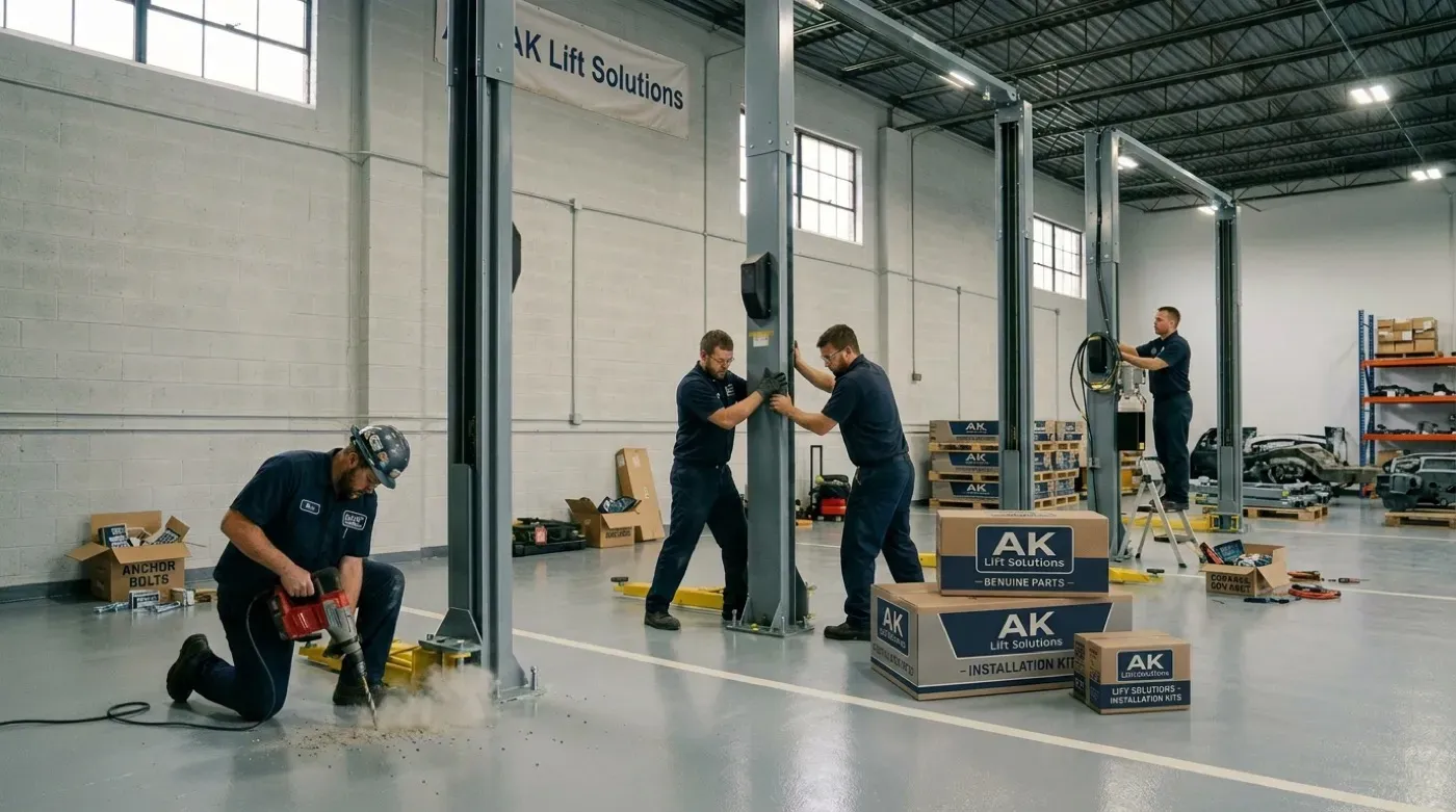 AK Lift Solutions crew at work